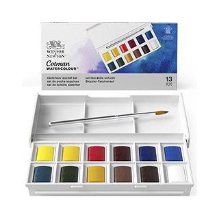 Winsor & Newton Cotman Sketchers Pocket Set: 12 watercolours for beginner artists.