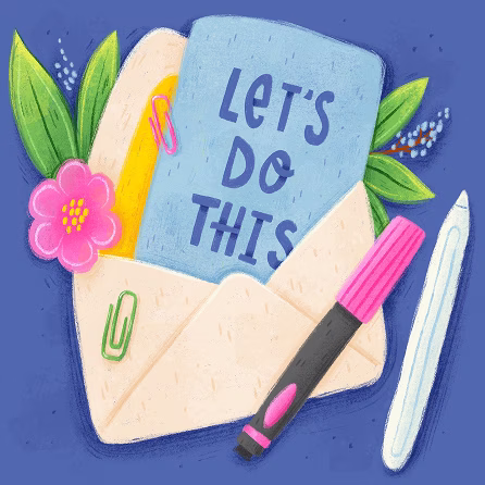 Playful illustrated stationery artwork encouraging creative collaboration by Tawn Moore