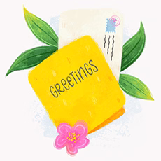 Greeting card illustration icon