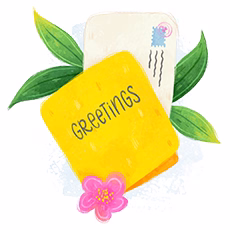 Greeting card illustration icon
