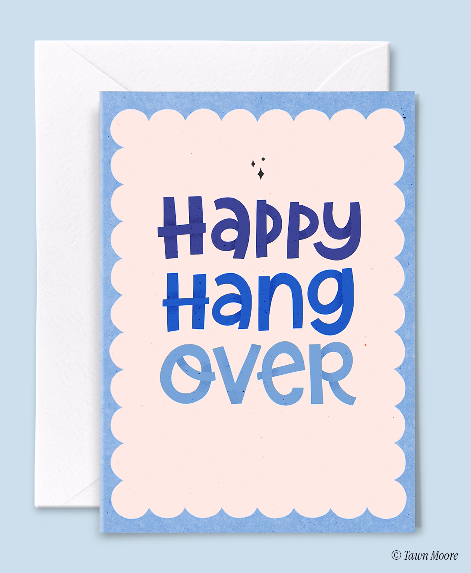 Bold hand-lettered illustration example suitable for greeting cards by Tawn Moore